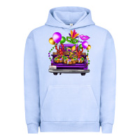 Pigment Grape Ice mardi gras farm truck back view Urban Hoodie - FaDigitalArtStudio