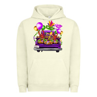 Pigment Pistachio mardi gras farm truck back view Urban Hoodie - FaDigitalArtStudio
