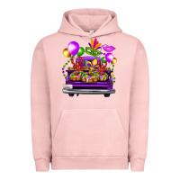 Pigment Salmon mardi gras farm truck back view Urban Hoodie - FaDigitalArtStudio