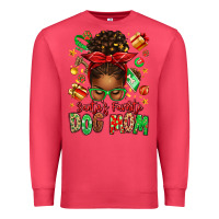Cardinal santas favorite dog mom afro messy bun Premium Sweatshirt - texasbilliewilder
