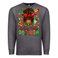 Charcoal Heather santas favorite dog mom afro messy bun Premium Sweatshirt - texasbilliewilder