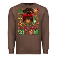 Chestnut santas favorite dog mom afro messy bun Premium Sweatshirt - texasbilliewilder