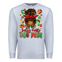 Heather Grey santas favorite dog mom afro messy bun Premium Sweatshirt - texasbilliewilder