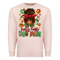 Pale Pink santas favorite dog mom afro messy bun Premium Sweatshirt - texasbilliewilder