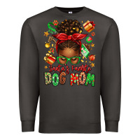 Smoke santas favorite dog mom afro messy bun Premium Sweatshirt - texasbilliewilder