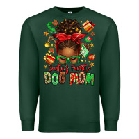 Sports Green santas favorite dog mom afro messy bun Premium Sweatshirt - texasbilliewilder