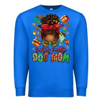 True Royal santas favorite dog mom afro messy bun Premium Sweatshirt - texasbilliewilder