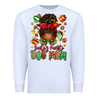 White santas favorite dog mom afro messy bun Premium Sweatshirt - texasbilliewilder