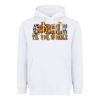 White Gobble Til You Wobble with Turkey Heavyweight Hoodie - texasbilliewilder