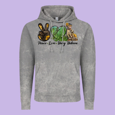 Peace Love Baby Baboon Vintage Hoodie Designed By Lillyallendesigns