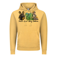 Vintage Mustard Peace Love Baby Baboon Vintage Hoodie - LillyAllenDesigns