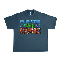 Midnight Navy in winter stay home with gloves Urban Heavy Tee - AdoDesignShop