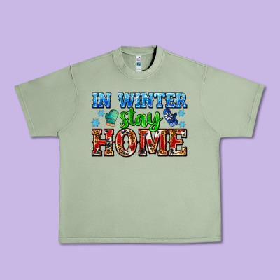 In Winter Stay Home With Gloves Urban Heavy Tee Designed By Adodesignshop