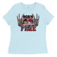 Baby Blue Born to be free 4th of July Ladies Tee - CowGirlArtShop