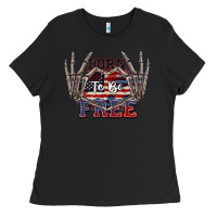 Black Born to be free 4th of July Ladies Tee - CowGirlArtShop