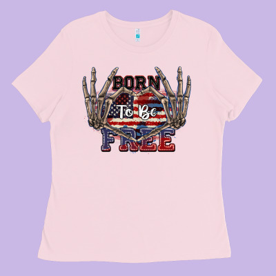 Born To Be Free 4th Of July Ladies Tee Designed By Cowgirlartshop