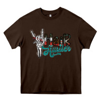 Chocolate Brown hair hustler2 Heavy Core Tee - SublimationCraftShop