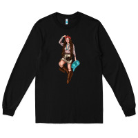 Black western cowgirl Long Sleeve Tee - NancyCooperArtShop