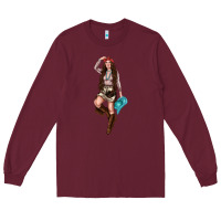 Burgundy western cowgirl Long Sleeve Tee - NancyCooperArtShop