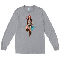 Heather Grey western cowgirl Long Sleeve Tee - NancyCooperArtShop