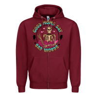 Burgundy good moms say bad words Zipper Hoodie - Artiststas