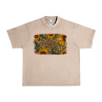French Oak Camouflage Leopard Sunflower Background Urban Heavy Tee - Jasminsmagicworld