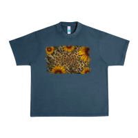 Midnight Navy Camouflage Leopard Sunflower Background Urban Heavy Tee - Jasminsmagicworld