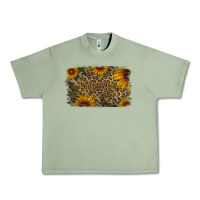 Oil Green Camouflage Leopard Sunflower Background Urban Heavy Tee - Jasminsmagicworld