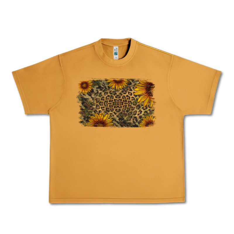 Camouflage Leopard Sunflower Background Urban Heavy Tee by Jasminsmagicworld | Teevron