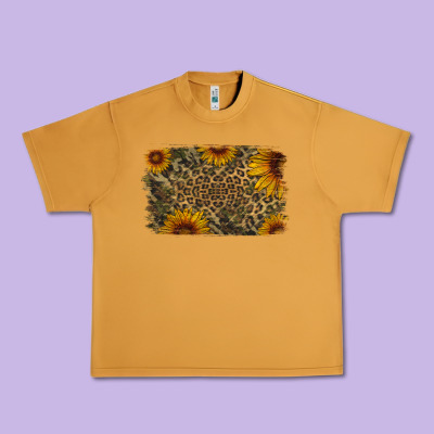 Camouflage Leopard Sunflower Background Urban Heavy Tee Designed By Jasminsmagicworld