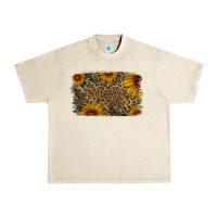 Sandshell Camouflage Leopard Sunflower Background Urban Heavy Tee - Jasminsmagicworld
