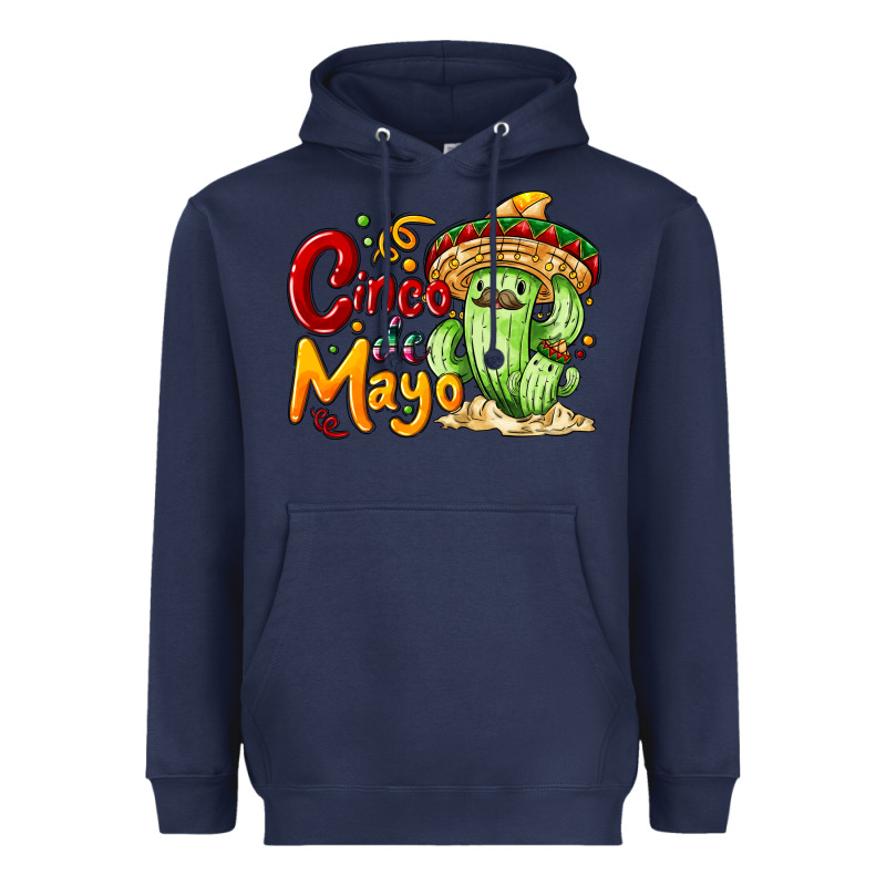 Cinco De Mayo With Cactus Heavyweight Hoodie by NancyCooperArtShop | Teevron