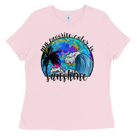 Bubblegum Pink my favorite color is sunshine Ladies Tee - SublimationCraftShop