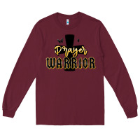 Burgundy christian prayer warrior Long Sleeve Tee - MaliasSmallBusiness