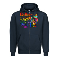 Navy better out than in Zipper Hoodie - Artiststas