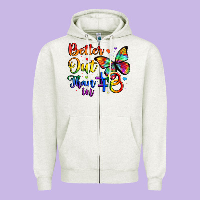 Better Out Than In Zipper Hoodie Designed By Artiststas