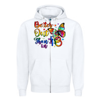 White better out than in Zipper Hoodie - Artiststas
