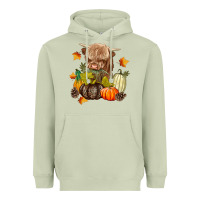 Matcha Heifer with Pumpkins Heavyweight Hoodie - texasbilliewilder