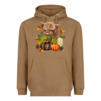 Toasted Coconut Heifer with Pumpkins Heavyweight Hoodie - texasbilliewilder