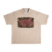 French Oak Camouflage Pink Leopard Background Urban Heavy Tee - Jasminsmagicworld
