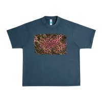 Midnight Navy Camouflage Pink Leopard Background Urban Heavy Tee - Jasminsmagicworld