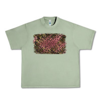 Oil Green Camouflage Pink Leopard Background Urban Heavy Tee - Jasminsmagicworld
