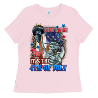 Bubblegum Pink Dead inside but it's the 4th of July Ladies Tee - CowGirlArtShop
