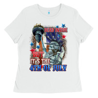 White Dead inside but it's the 4th of July Ladies Tee - CowGirlArtShop