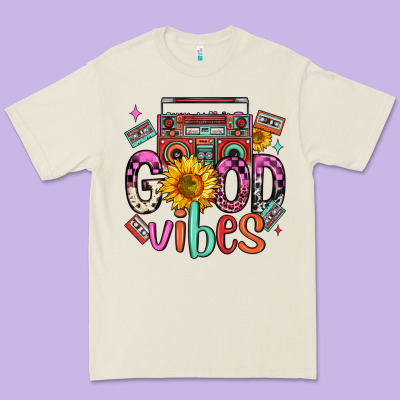 Good Vibes Cassette Boombox Premium Tee Designed By Fadigitalartstudio