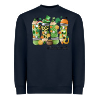 Navy retro patricks day teacher life Heavyweight Sweatshirt - MaliasSmallBusiness
