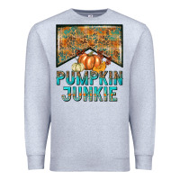 Heather Grey Pumpkin junkie Premium Sweatshirt - NancyCooperArtShop