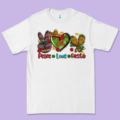 Peace Love Fiesta Ado Premium Tee Designed By Adodesignshop