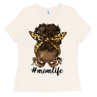 Bone afro messy bun mom life Ladies Tee - HRA Design Shop