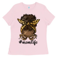 Afro Messy Bun Mom Life Ladies Tee | Teevron